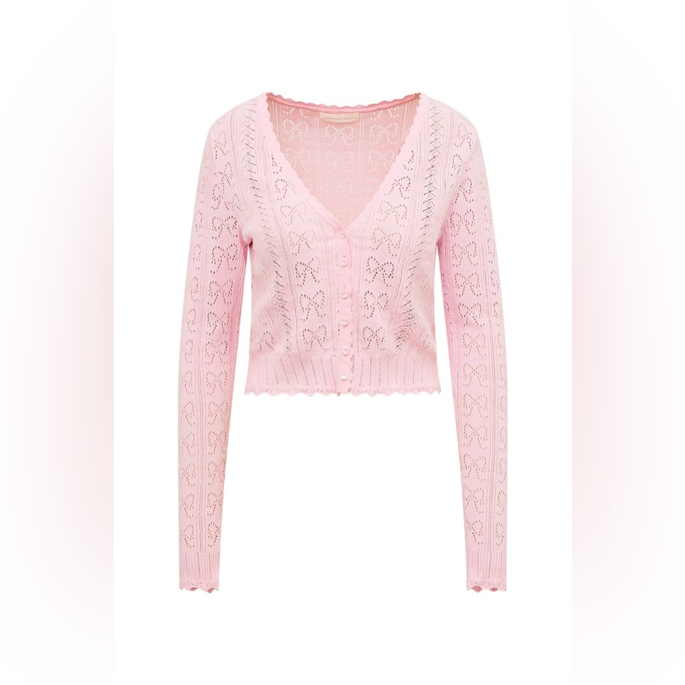 NWT* LoveShackFancy Petra Cardigan Pink Heart Patterned
